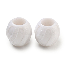 Opaque Acrylic Beads, Barrel, White, 17.5x17mm, Hole: 9mm, about 229pcs/500g(SACR-L007-025)