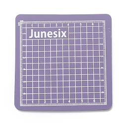 PVC Cutting Mat Pad, with Scale, for Desktop Fine Manual Work Leather Craft Sewing DIY Punch Board, Medium Purple, 8x8x0.3cm(AJEW-I058-02D)