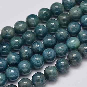 Round Natural Apatite Beads Strands, Grade AB+, 8mm, Hole: 1mm, about 51pcs/strand, 15.7 inch
