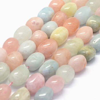 Natural Morganite Beads Strands, Oval, 15~18x11~14mm, Hole: 1.2mm, about 23pcs/strand, 15.5 inch