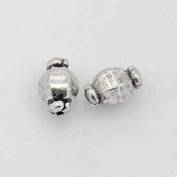 Metal Alloy Beads, Lantern, Lead Free & Nickel Free, Antique Silver, 10x7mm, Hole: 1mm