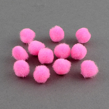 DIY Doll Craft Pom Pom Yarn Pom Pom Balls, Hot Pink, 30mm, about 500pcs/bag