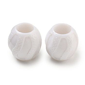 Opaque Acrylic Beads, Barrel, White, 17.5x17mm, Hole: 9mm, about 229pcs/500g