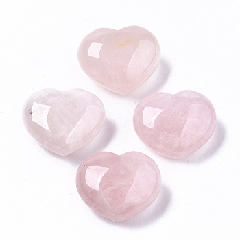 Natural Rose Quartz Heart Love Stone, Pocket Palm Stone for Reiki Balancing, 24~25x30x13~17mm