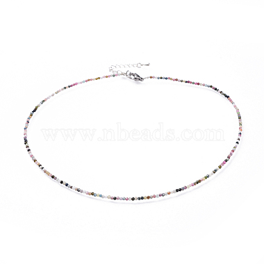 Natural Tourmaline Beaded Necklaces(NJEW-JN02492-08)-1