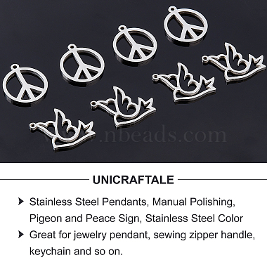 Unicraftale 28Pcs 2Style 201 Stainless Steel Pendants(STAS-UN0035-30)-5
