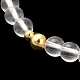 Natural Agate and Natural Quartz Crystal Bead Bracelets(BJEW-E098-16G)-3