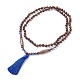 108 Mala Beads Necklace with Tassel(NJEW-JN03791)-6