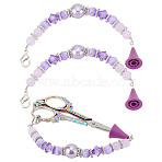 2Pcs Acrylic Pendant Decorations, with Brass Lobster Claw Clasps and Plastic Knitting Needle Caps, Blue Violet, 189mm(HJEW-GO00016)