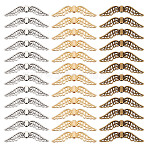 150Pcs 3 Colors Tibetan Style Alloy Beads, Wing, Mixed Color, 31x8x2mm, Hole: 1.2mm, 50pcs/color(FIND-GO0002-53)