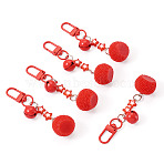 5Pcs Opaque Resin Fruit & Star Pendant Decorations, with Alloy Swivel Clasp, Waxberry, 93mm(AJEW-TADJ0001-01A)