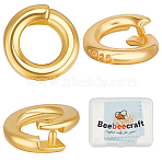 15Pcs 925 Sterling Silver Locking Jump Ring, Round Open Jump Ring, with 925 Stamp, Real 24K Gold Plated, 6x1mm, Inner Diameter: 3.5mm(STER-BBC0008-14G)