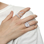 2Pcs 2 Styles Brass Claw Open Cuff Rings for Women, Platinum, Inner Diameter: 15.5~16mm(RJEW-LP0004-31)