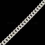 Unwelded Iron Curb Chains, with Spool, Silver Color Plated, 2.7x2x0.6mm, about 328.08 Feet(100m)/roll(CH-R078-11S)