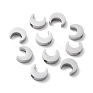 304 Stainless Steel Charms, Moon, Stainless Steel Color, 10x8.5x3mm, Hole: 1.6mm(STAS-F271-13P)