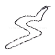 304 Stainless Steel Rolo Chain Necklaces, Gunmetal, 18.11 inch(460mm)(NJEW-JN03568-02)