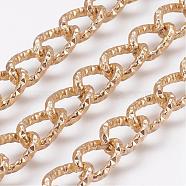 Aluminium Twisted Curb Chains, Unwelded, Light Gold, 10x7x3mm(CHA-F002-04LG)