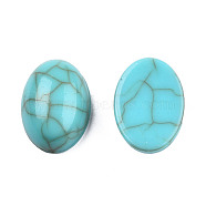 Acrylic Cabochons, Imitation Gemstone Style, Oval, Medium Turquoise, 14x10x5mm(SACR-N016-02B-01)