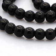 Round Glass Beads Strands, Black, 6mm, Hole: 1mm, about 69pcs/strand, 16.1 inch(GLAA-A025-6mm-02)