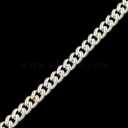 Unwelded Iron Curb Chains, with Spool, Silver Color Plated, 2.7x2x0.6mm, about 328.08 Feet(100m)/roll(CH-R078-11S)