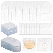 Elite 100Pcs 2 Styles Dustproof PVC Commemorative Coin Storage Envelope Bags for Jewelry, Square, Clear, 5.45~5.5x5.15~5.45x0.06~0.1cm, 50pcs/style(ABAG-PH0001-49)