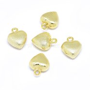 Brass Charms, Heart, Real 18K Gold Plated, 14x11.5x6mm, Hole: 2mm(X-KK-F764-11G)