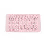 Food Grade Silicone Molds, Fondant Molds, Baking Molds, For DIY Cake Decoration, Chocolate, Candy, UV Resin & Epoxy Resin Jewelry Making, Letter, Pink, 211x115x4.5mm, Letter: 3.5~18x11~18.5mm(DIY-I021-03)