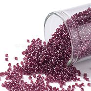 TOHO Round Seed Beads, Japanese Seed Beads, (332) Gold Luster Raspberry, 15/0, 1.5mm, Hole: 0.7mm, about 3000pcs/bottle, 10g/bottle(SEED-JPTR15-0332)