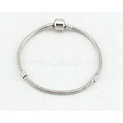 Stylish and Sturdy Snake Chain Bracelet with Long-lasting Plating for DIY Jewelry Making, Silver, 0.2cm(ST6287301)