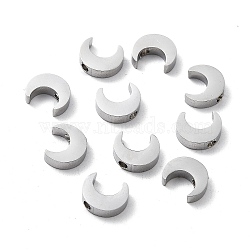 304 Stainless Steel Charms, Moon, Stainless Steel Color, 10x8.5x3mm, Hole: 1.6mm(STAS-F271-13P)
