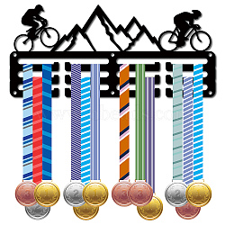 Sports Theme Iron Medal Hanger Holder Display Wall Rack, 3-Line, with Screws, Mountain Cycling, Sports, 130x290mm, Hole: 5mm(ODIS-WH0055-037)