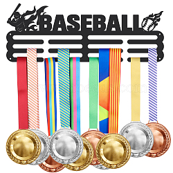 Fashion Iron Medal Hanger Holder Display Wall Rack, with Screws, Baseball Pattern, 150x400mm(ODIS-WH0021-340)