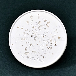 Twelve Constellations Plaster Coaster, with Quartz Crystal Clips, Flat Round, Sagittarius, 100mm(PW-WG28707-09)