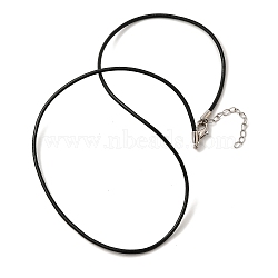 Leather Cord Necklace Jewelry Making, with Platinum Lobster Clasps, about 2mm diameter, 17 inch long(X-NFS058-1)