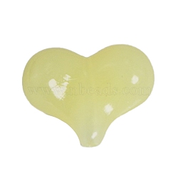 Acrylic Beads, Imitation Jelly, Heart, Pale Goldenrod, 16.8x21.7x9mm, Hole: 1.5mm, about 315pcs/bag(FIND-PW0015-16F)