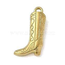 304 Stainless Steel Pendants, Cowboy Boots Charms, Real 18K Gold Plated, 20x12x5mm, Hole: 1.5mm(STAS-L277-05C-G)