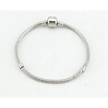 Stylish and Sturdy Snake Chain Bracelet with Long-lasting Plating for DIY Jewelry Making, Silver, 0.2cm