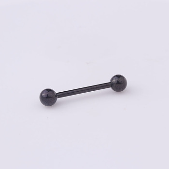 316 Surgical Stainless Steel Tongue Rings, Black, 25mm, Pin: 1.6mm, Head: 5mm