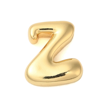 Rack Plating Brass Pendants, Cadmium Free & Lead Free, Long-Lasting Plated, Real 18K Gold Plated, Letter Z, 18x16x5mm, Hole: 1.8x3mm