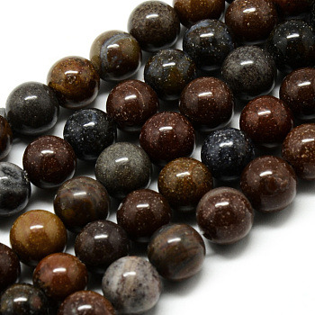 Natural Mookaite Beads Strands, Round, 6~6.5mm, Hole: 1mm, about 63pcs/strand, 15.5 inch