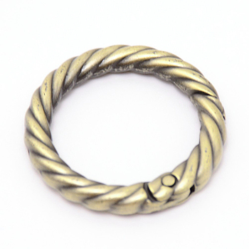 Zinc Alloy Spring Gate Rings, O Rings, Antique Bronze, 35x5mm, Inner Diameter: 25mm