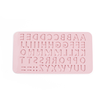 Food Grade Silicone Molds, Fondant Molds, Baking Molds, For DIY Cake Decoration, Chocolate, Candy, UV Resin & Epoxy Resin Jewelry Making, Letter, Pink, 211x115x4.5mm, Letter: 3.5~18x11~18.5mm