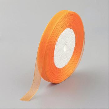 Sheer Organza Ribbon, DIY Material for Ribbon, Orange, 1/2 inch(12mm), 500yards(457.2m)