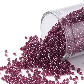 TOHO Round Seed Beads, Japanese Seed Beads, (332) Gold Luster Raspberry, 15/0, 1.5mm, Hole: 0.7mm, about 3000pcs/bottle, 10g/bottle