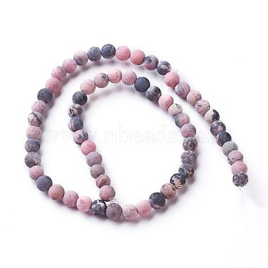 Frosted Natural Rhodonite Round Bead Strands(X-G-E487-12-8mm)-3