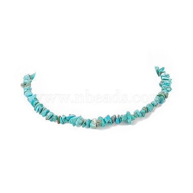 Dyed Synthetic Turquoise Chip Beaded Necklaces with 304 Stainless Steel Lobster Claw Clasp & Chain Extender(NJEW-JN04225-05)-4