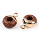 Synthetic Goldstone Flat Round/Donut Charms(G-I347-02)-3