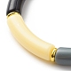 Imitation Jade Acrylic Curved Tube Beaded Stretch Bracelet for Women(BJEW-JB08436-03)-5