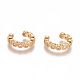 Golden Plated Brass Micro Pave Cubic Zirconia Cuff Earrings(EJEW-L244-22B)-1