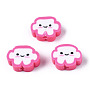Hot Pink Cloud Polymer Clay Beads(X-CLAY-N008-033E)